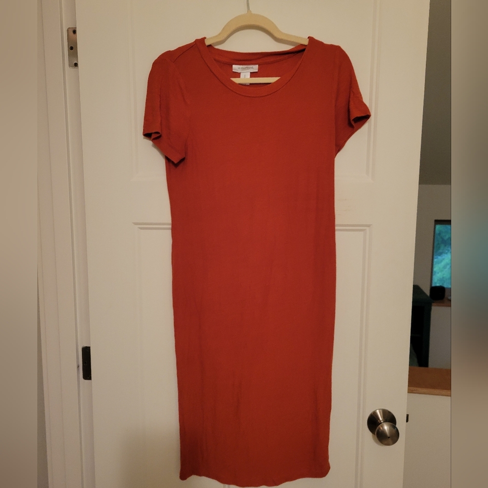 Burnt Orange Motherhood Maternity T-Shirt Dress Size Medium